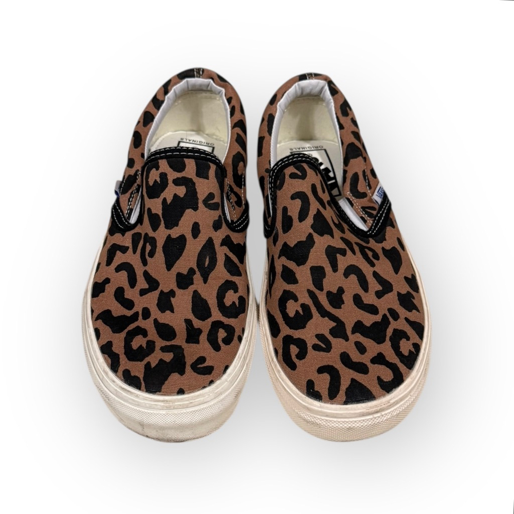 Vans Unisex Leopard Print Slip-On Sneakers Size 6 Women’s/4.5 Mens Brown/Black​ - Picture 5 of 8